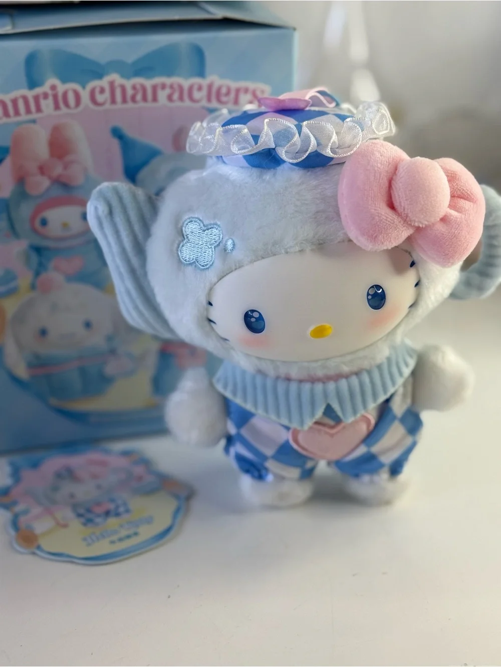 Sanrio Hello Kitty Blue, Pink & White Plush charm Accessory